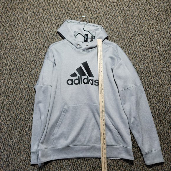 Adidas Grey and Black Logo Hoodie Size Large *** No Hoodie String *** - Picture 9 of 15